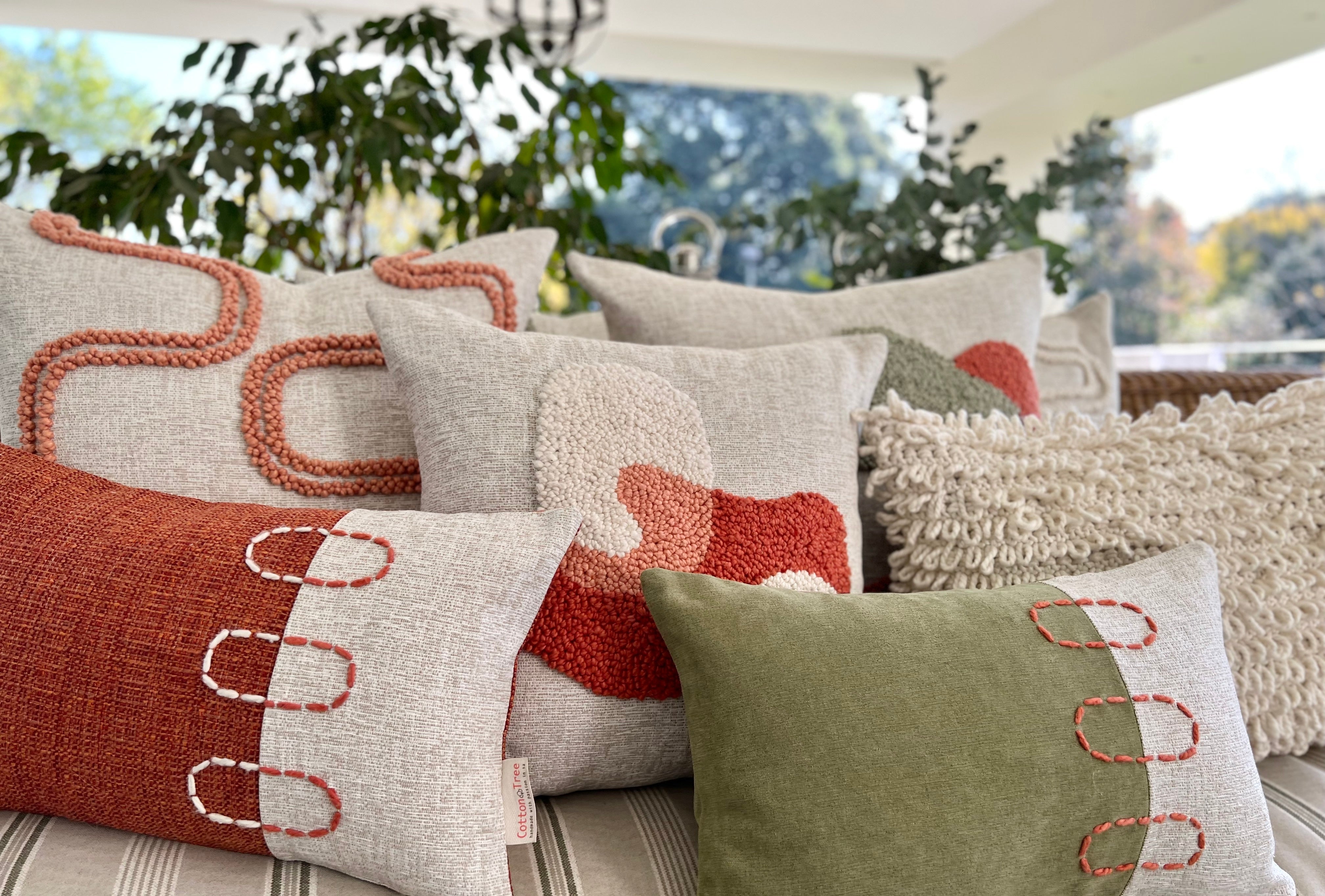 Scatter_Cushion_Embroidered_Appilque_Punchneedle_Texture_African_Sage_Rust_Linen