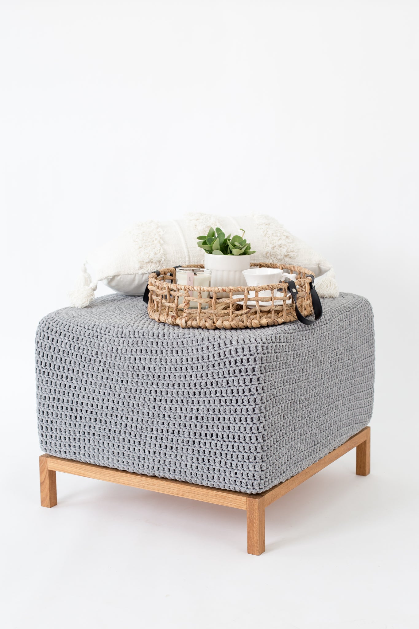 Ottoman_Crochet_ Handmade_Grey