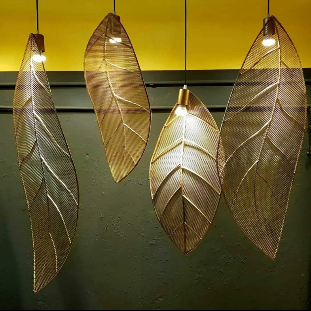 Lighting_Recycled_Pendant_Leaves_Brass