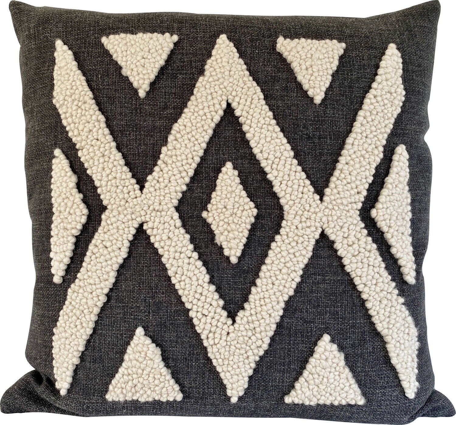 Scatter_Cushion_Punchneedle_African_Ndebele_Natural_Charcoal