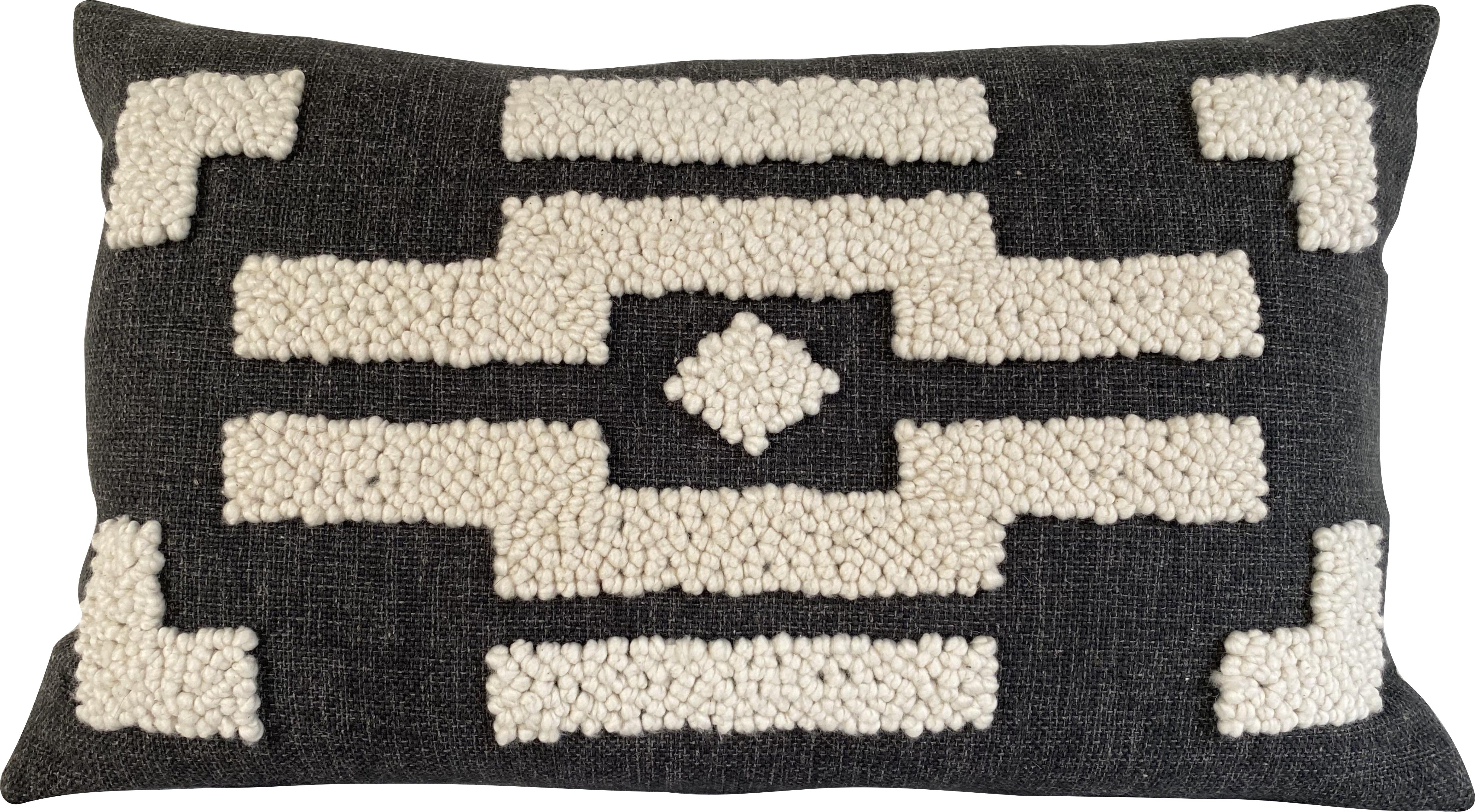 Scatter_Cushion_Punchneedle_African_Ndebele_Natural_Charcoal
