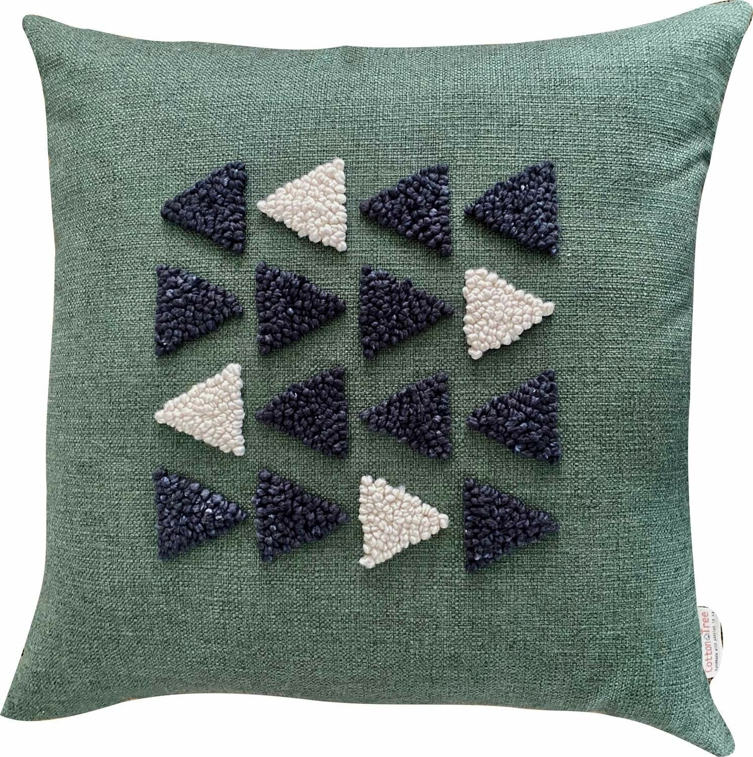 Scatter_Cushion_Punchneedle_Appilque_Scandi_African_Charcoal_natural__Green