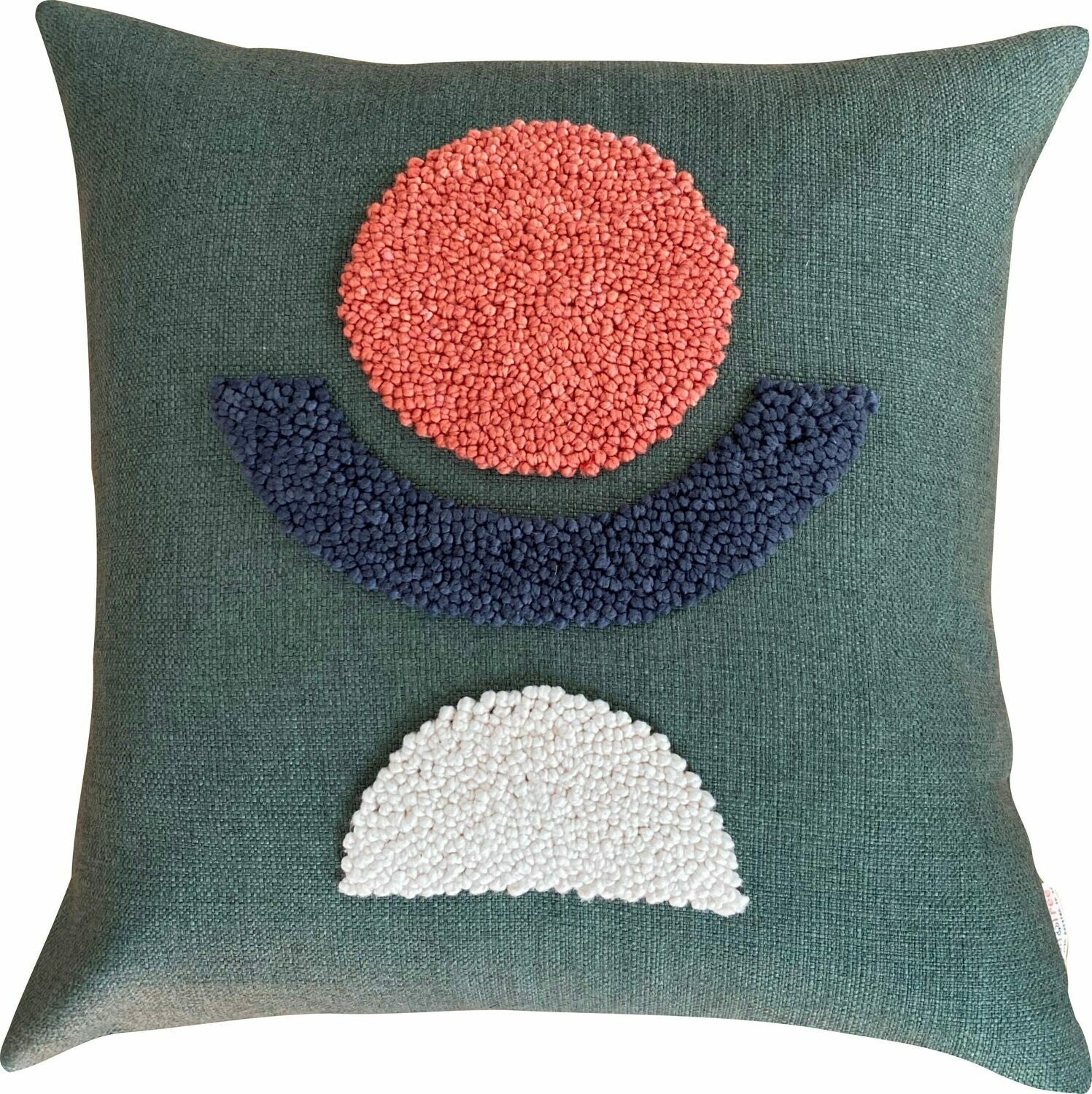 Scatter_Cushion_Punchneedle_Appilque_Scandi_African_Charcoal_Green__Rust_Linen