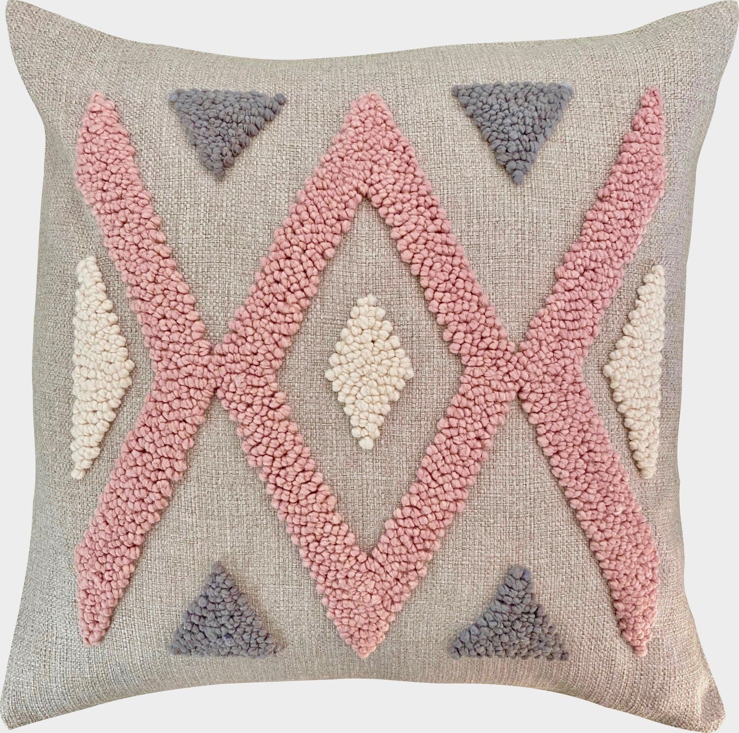 Scatter_Cushion_Punchneedle_African_Ndebele_Natural_Grey_Pink