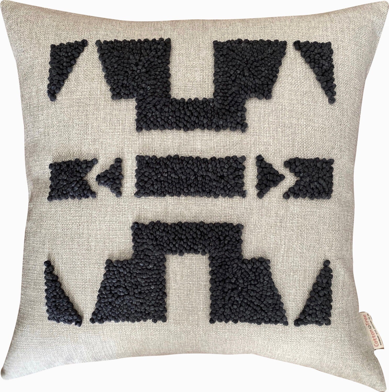 Scatter_Cushion_Punchneedle_African_Ndebele_Natural_Charcoal