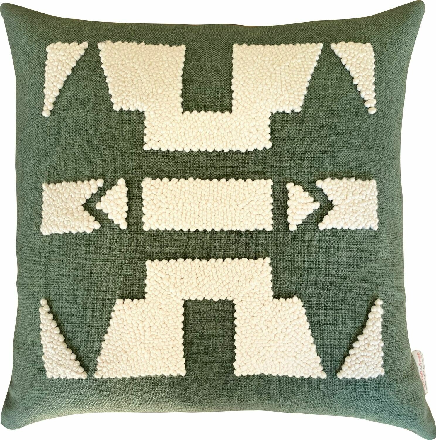Scatter_Cushion_Punchneedle_African_Ndebele_Natural_Green