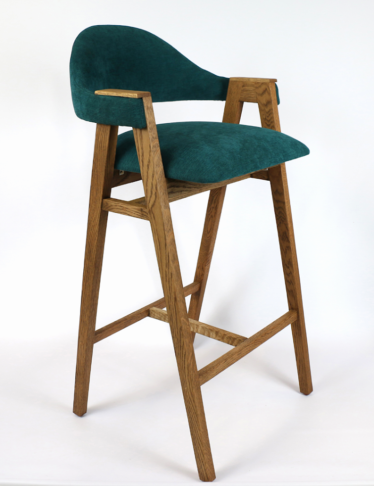 Furniture_Barstools_Oak_Velvet_Green