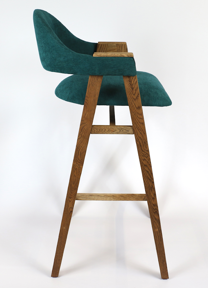 Furniture_Barstools_Oak_Velvet_Green