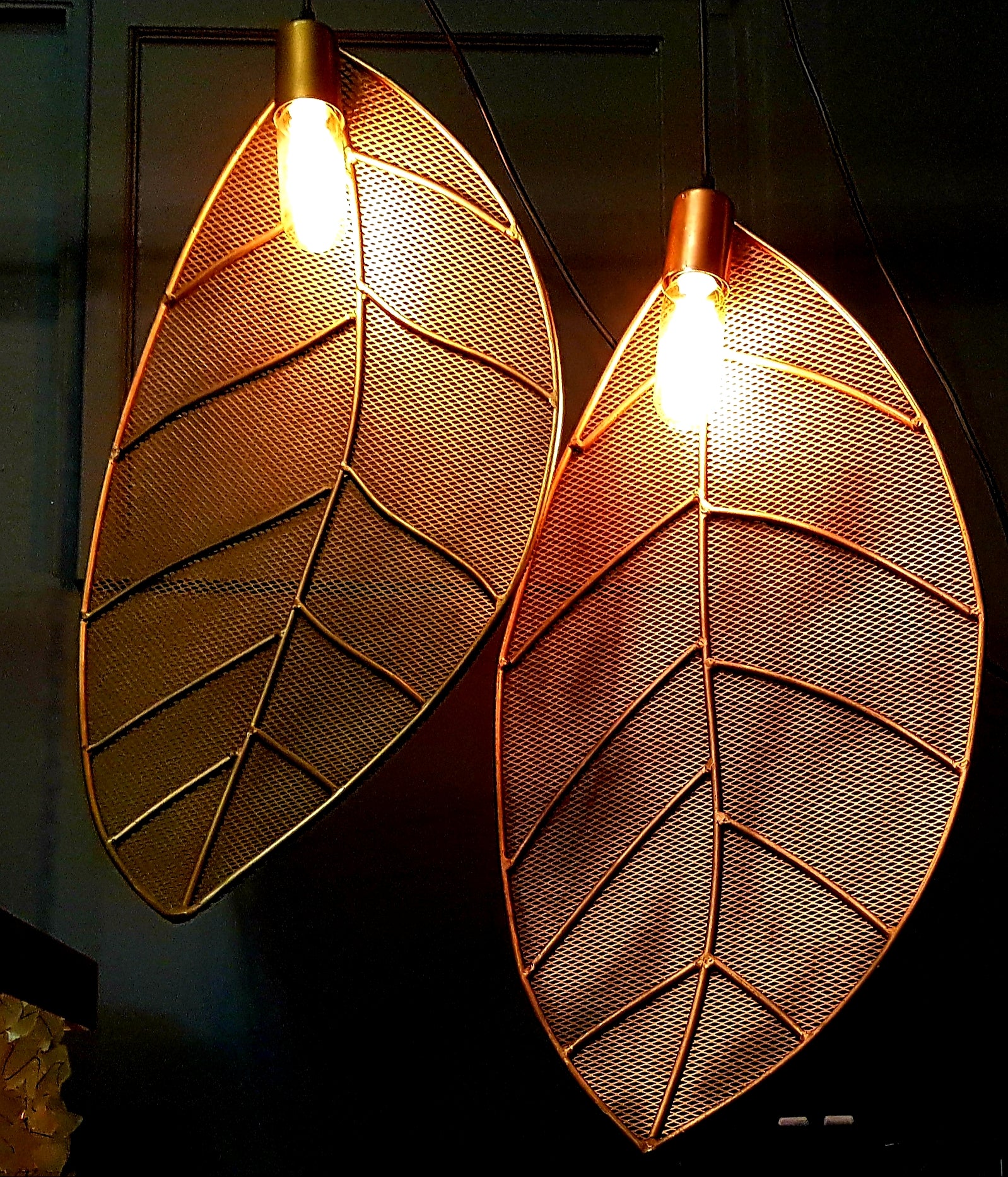 Lighting_Recycled_Pendant_Leaves_Copper