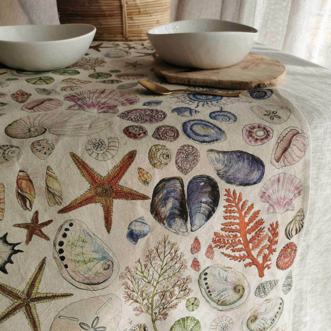 TableLinen_TableRunners_Hemp_Print_Seashells