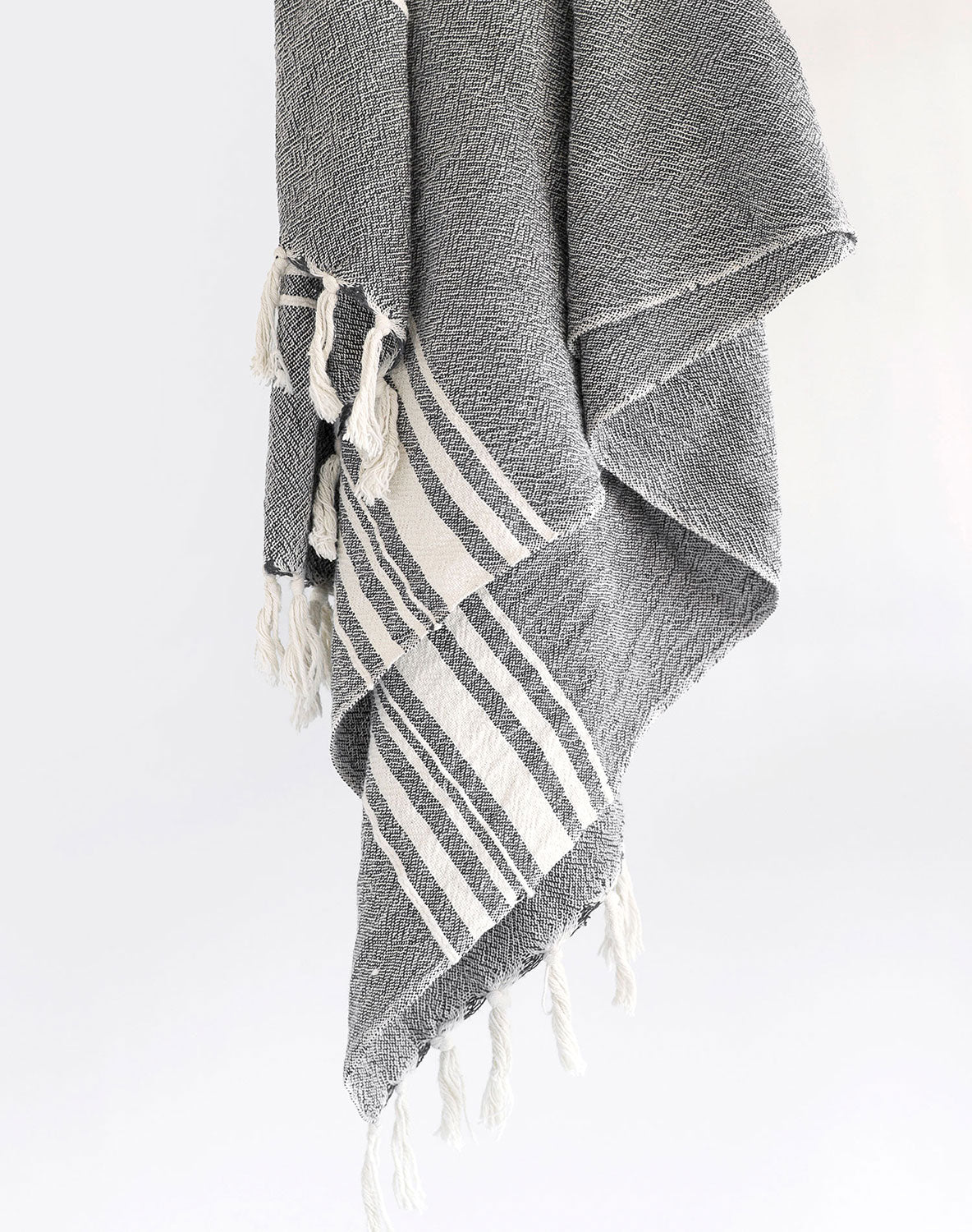 Towels_BathTowel_BeachTowel_Contemporary_Handwoven_Striped_Charcoal