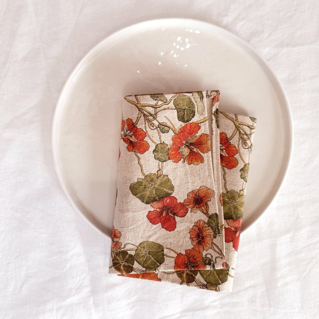 TableLinen_Napkins_NapkinSet_Hemp_Print_Nasturtium