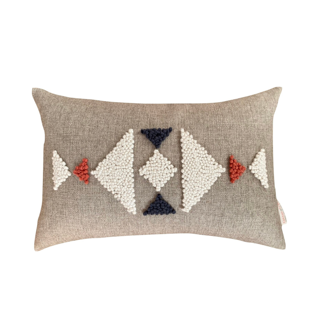 Scatter_Cushion_Punchneedle_Appilque_Scandi_African_Charcoal_natural__Rust_Linen