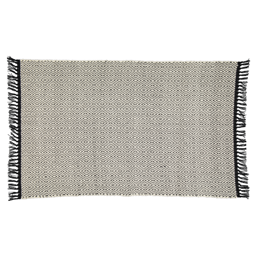 BathroomMats_Bathmat_Rugs_Handwoven_Diamond_Black_White