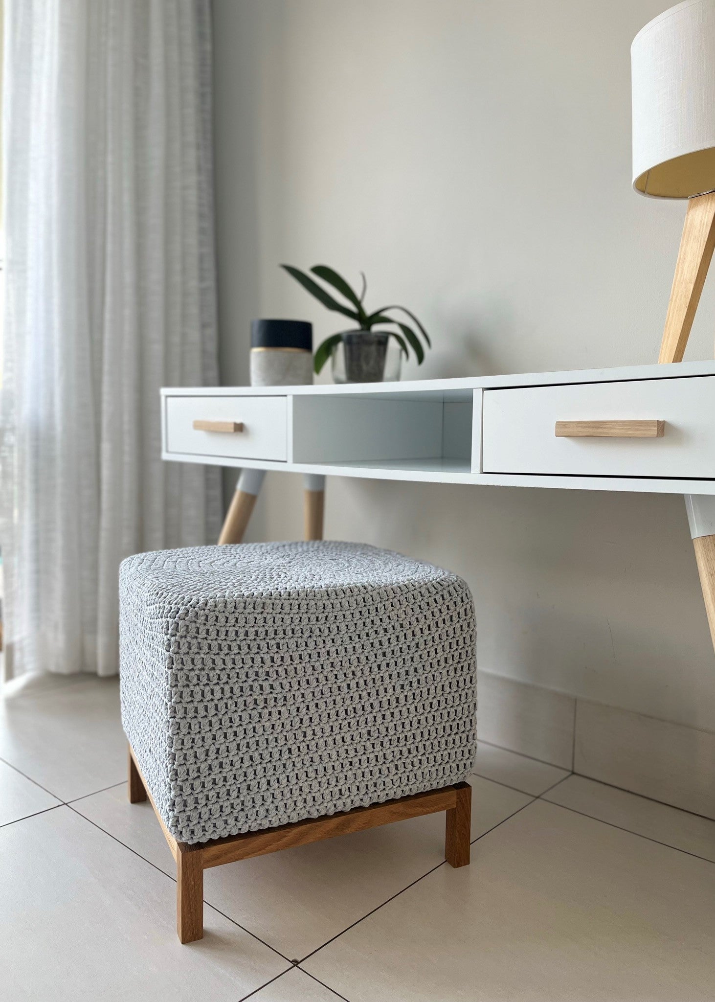 Ottoman_Crochet_ Handmade_Grey