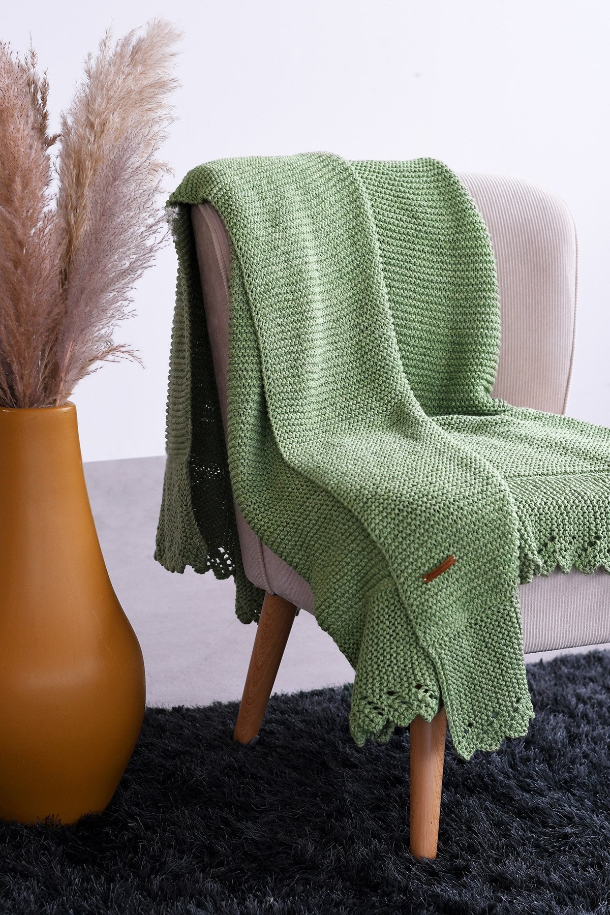 Throws_Blankets_Eco_Cotton_Knitted_Empowerment_Green